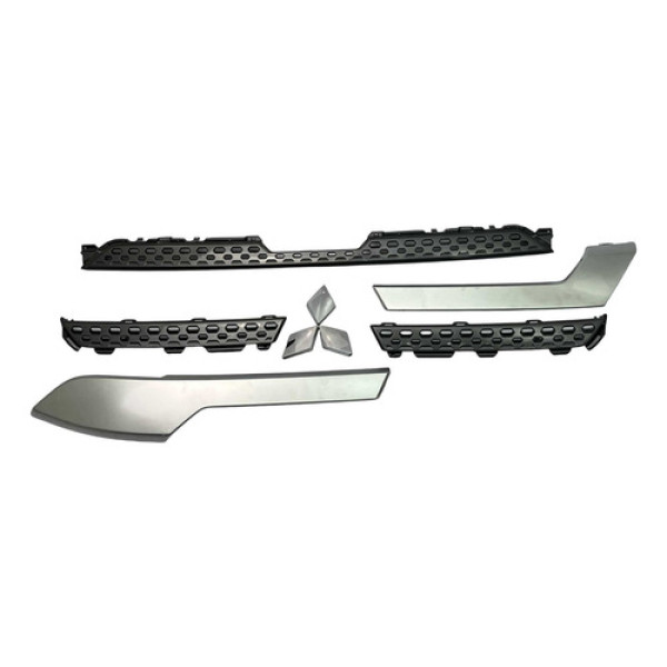 Kit Acabamento Grade Parachoque Mitsubishi Outlander 2016 Brilhante