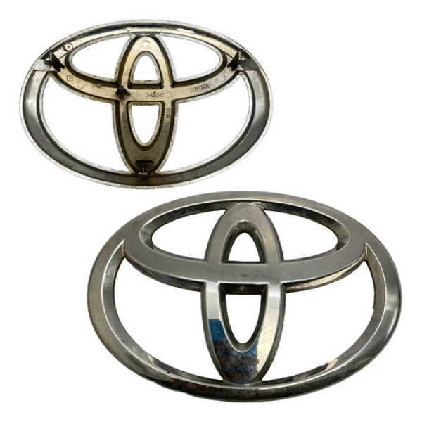 Emblema Tampa Traseira Toyota Corolla 2003 2008 Cinza