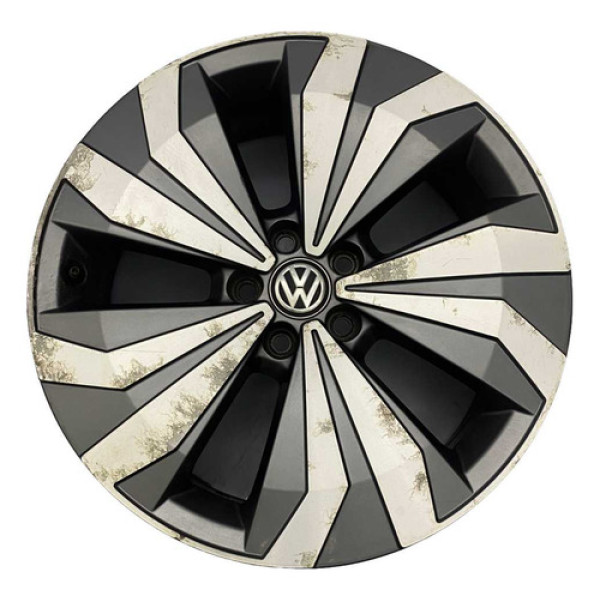 Roda Liga Leve Aro 17 5 Furos Volkswagen T-cross 2019 2020 Preto Grafite Diamantado