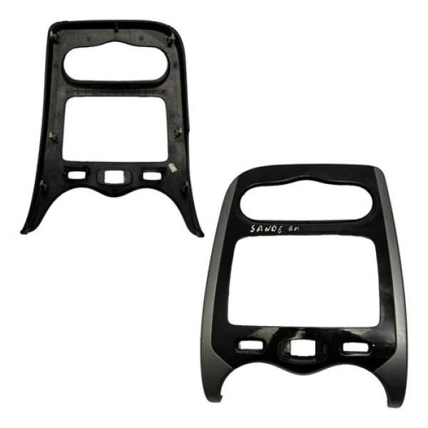 Moldura Painel Central Renault Sandero 2013 2018 | 682607054 Preto