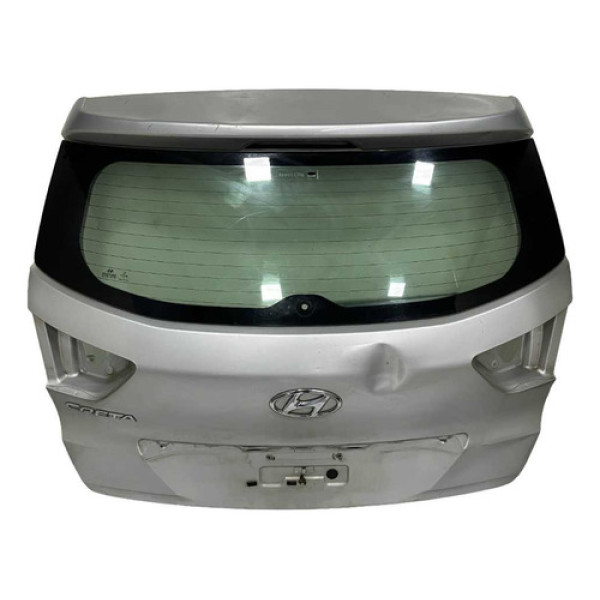 Tampa Traseira Porta Malas Hyundai Creta 2017 2021 Detalhe Prata