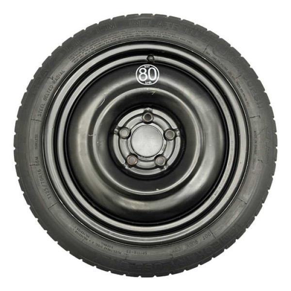 Roda Estepe Fino 5 Furos Aro 16 T125/70 Aro 16 Tiggo 2 2020 Preto