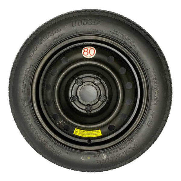 Roda Estepe Fino T135 90 Aro 16 5 Furos Honda Hr-v 2020 Preto