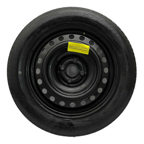 Roda Estepe Fino Aro 16 4 Furos T125 90r16 Hyundai Hb20 2021 Preto