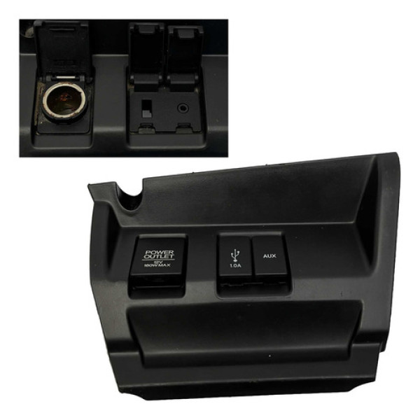 Acabamento Painel Central Tomada 12v Usb Aux Fit 2015 2021 