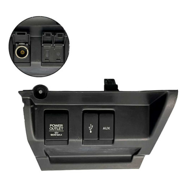 Moldura Entrada Usb Aux 12v Honda Wrv 2018 Detalhe  Preto