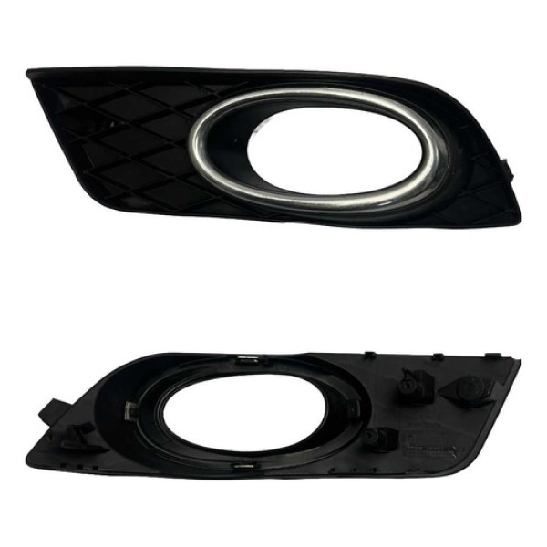 Moldura Grade Farol Milha Esquerda Honda Civic 2012 2016 Preto Esquerdo