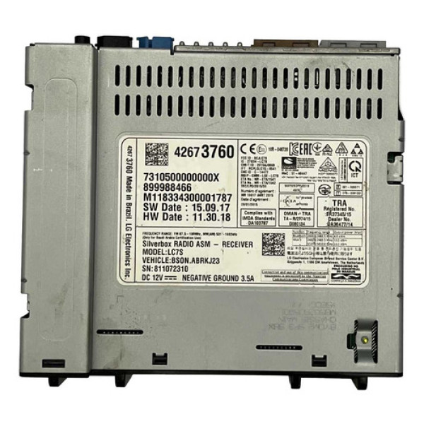 Módulo Central Rádio Multimídia Onix Prisma Cobalt 2013 2020 Cinza